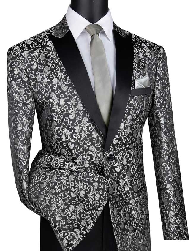 Vinci Men's 2 Button Sport Coat - Luxurious Jacquard