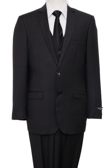 Azzuro Men's 3 Piece Slim Fit Executive Outlet Suit - 2 Button Style