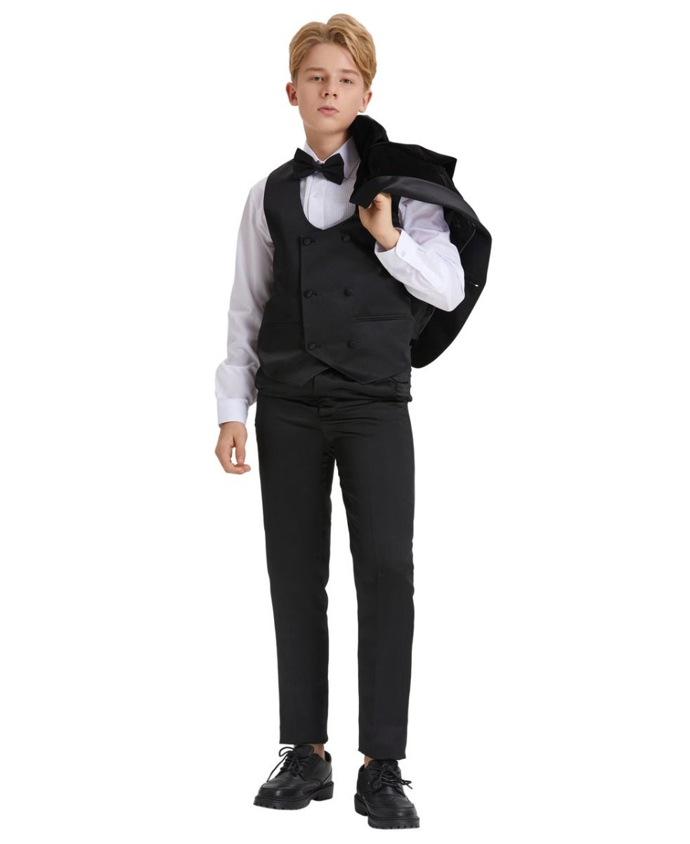 Tazio Boy's 5 Piece Suit with Shirt & Tie - Velvet Suit