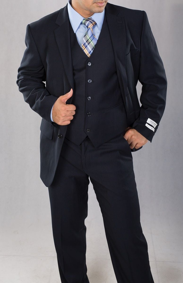 Vittorio St. Angelo Men's Outlet 3 Piece Executive Suit - Flat Front Pant