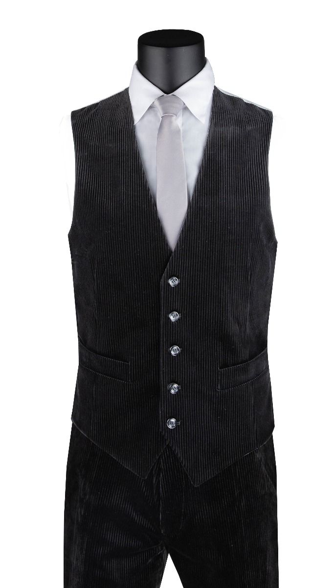 Vinci Men's 2 Piece Vest Walking Suit Set - Corduroy Set