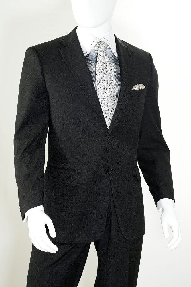 Braveman Men's 2 Piece Classic Discount Suit - Solid Black