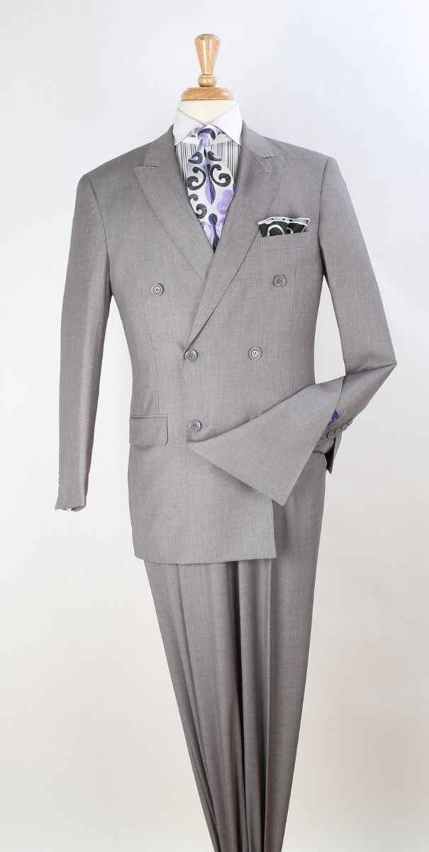 Apollo King Men s 2pc Double Breasted Suit Pleated Pants