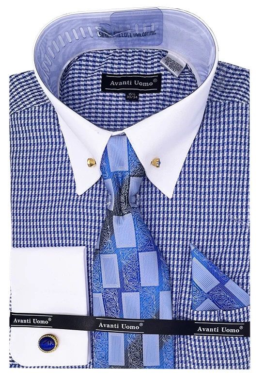 AVANTI UOMO JQD PATTERN WITH TONE ON TONE COLLAR & CUFF DN130M BLACK main image 0