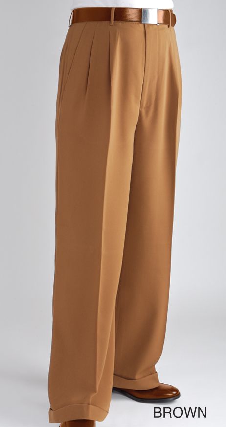 Wide-Leg Pleated Pants