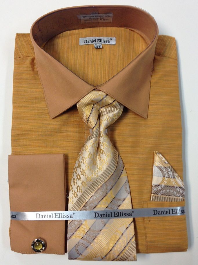 Daniel Ellissa Men's Classic Silver Grey French Front Dress Shirt