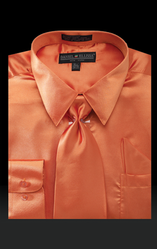 Daniel Ellissa Men's Basic Outlet Dress Shirt Set - Versatile Satin
