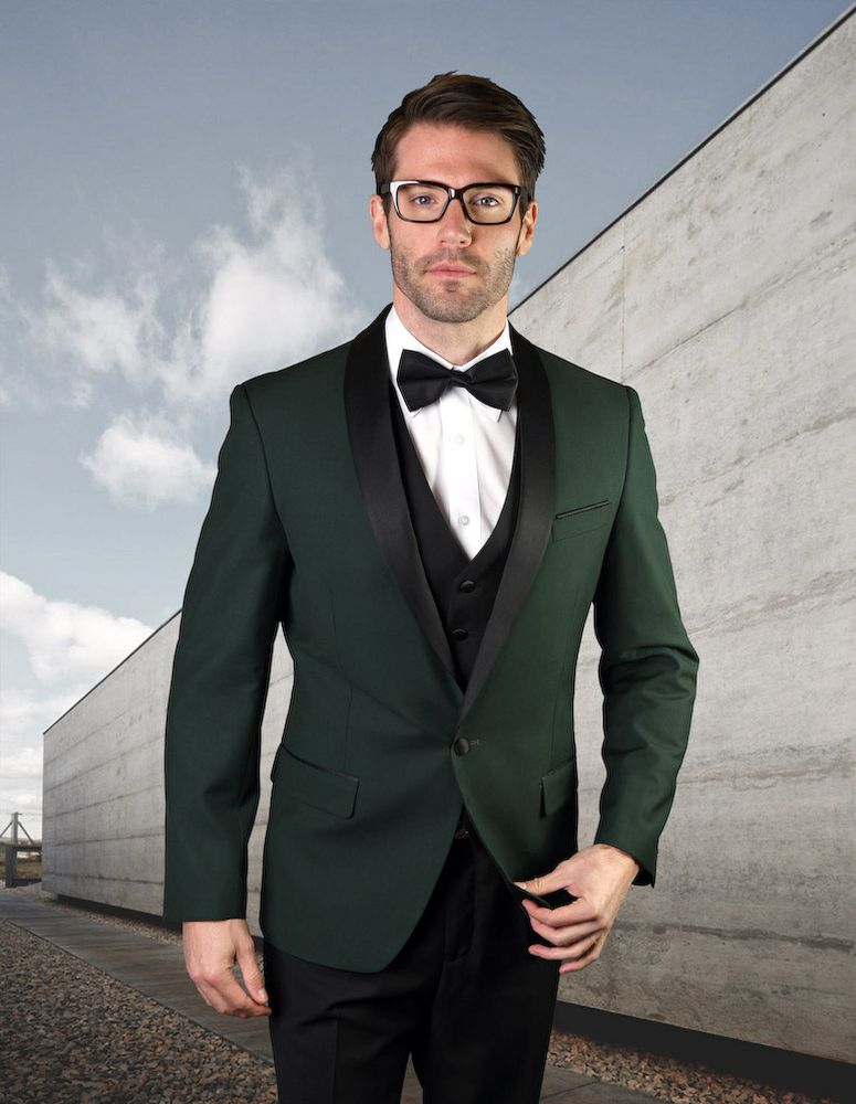 Statement Men's Outlet 3 Piece Wool Tuxedo - Stylish Accents