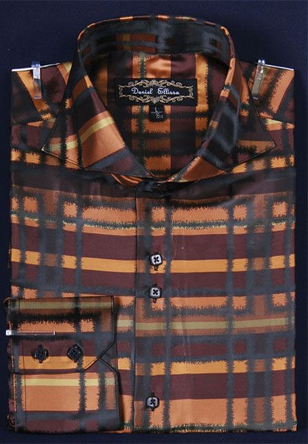 Daniel Ellissa Men's Outlet Fashion Dress Shirt - Rugged Checker
