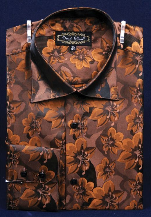 Daniel Ellissa Men's Outlet Fashion Dress Shirt - Fancy Floral Print