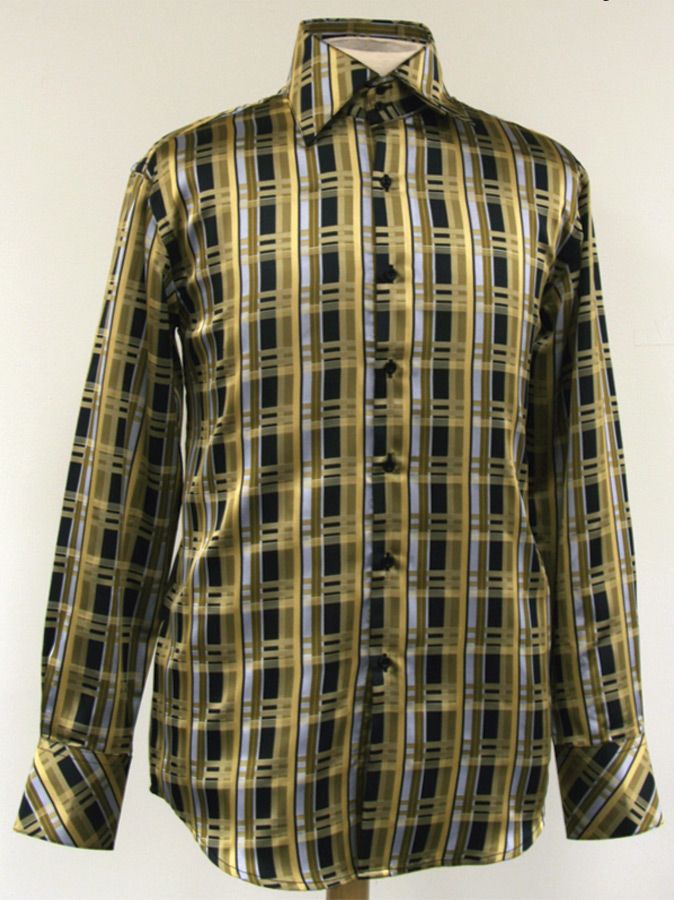 Daniel Ellissa Men's Outlet Fashion Dress Shirt - Layered Windowpane