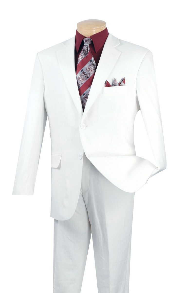 Vinci Men's 2 Piece Executive Outlet Suit - Linen and Cotton