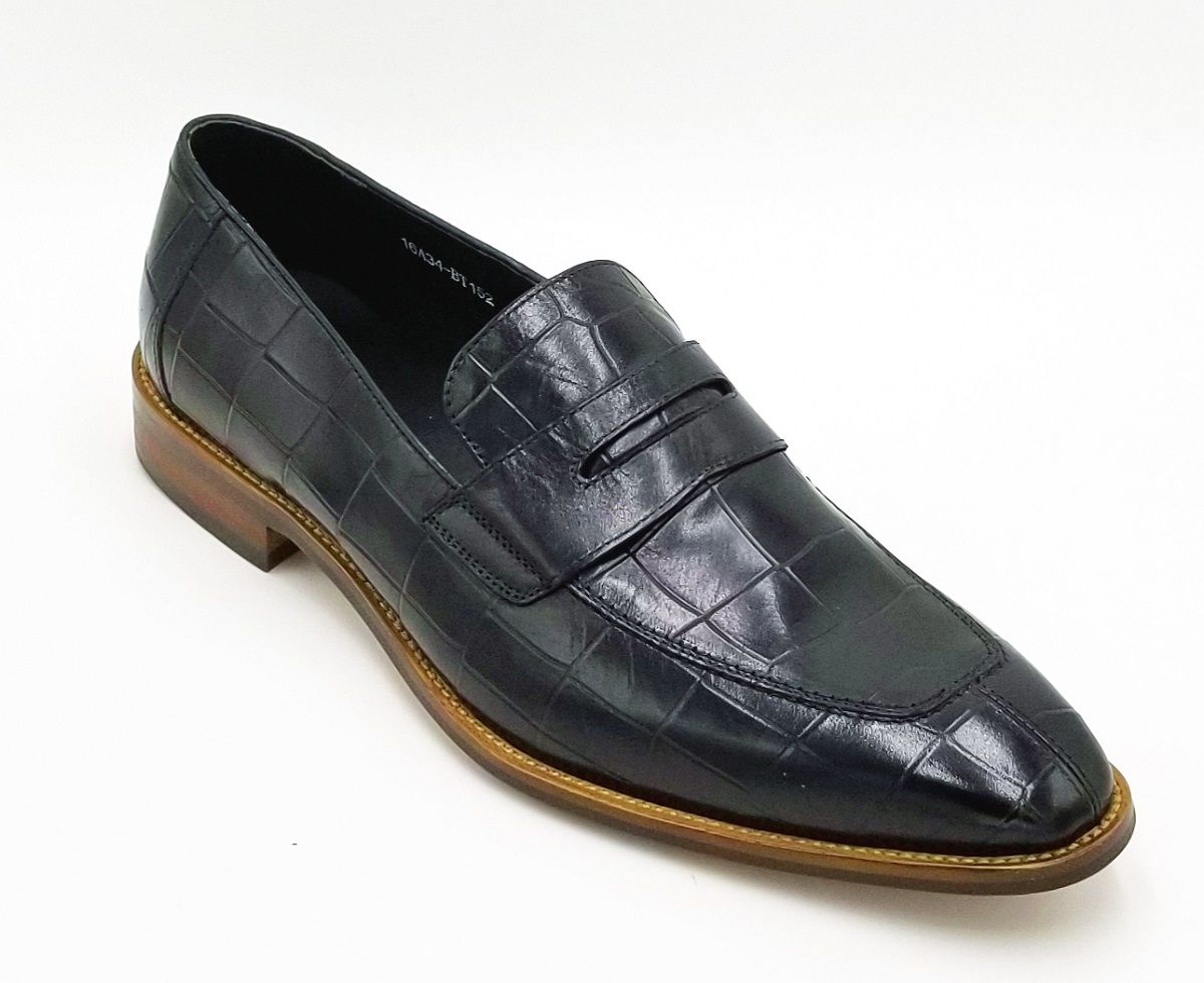ZOTA Men's Premium Leather Dress Shoe - Crocodile Slip On