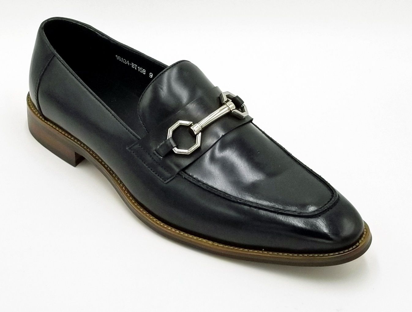 ZOTA Men's Premium Leather Dress Shoe - Metal Strap Accent