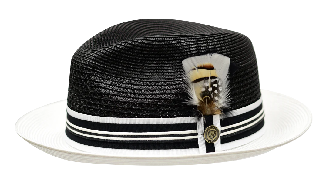 Bruno Capelo Men's Fedora Style Straw Hat - Accented Crown