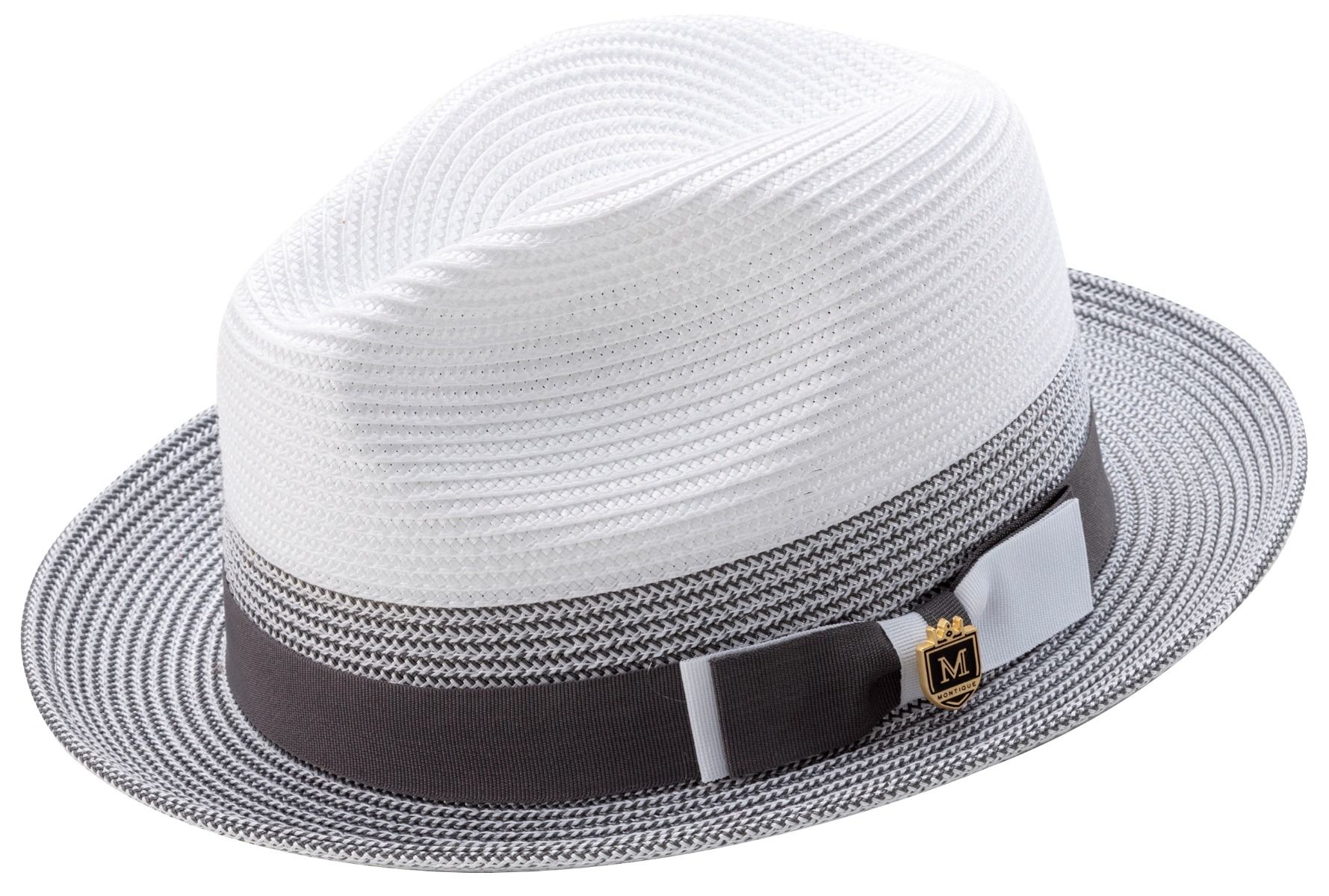 Montique Men's Fedora Style Straw Hat 