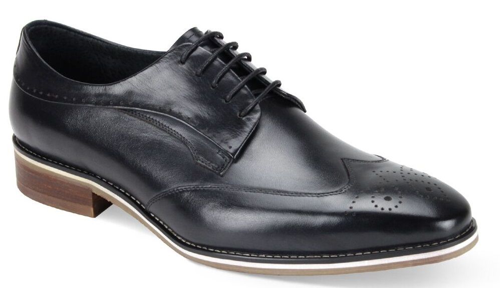 Giovanni Men's Leather Dress Shoe - Fashionable Wing Tip
