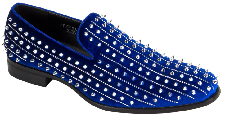 After Midnight Men's Outlet Velvet Dress Shoes - Spikes and Studs