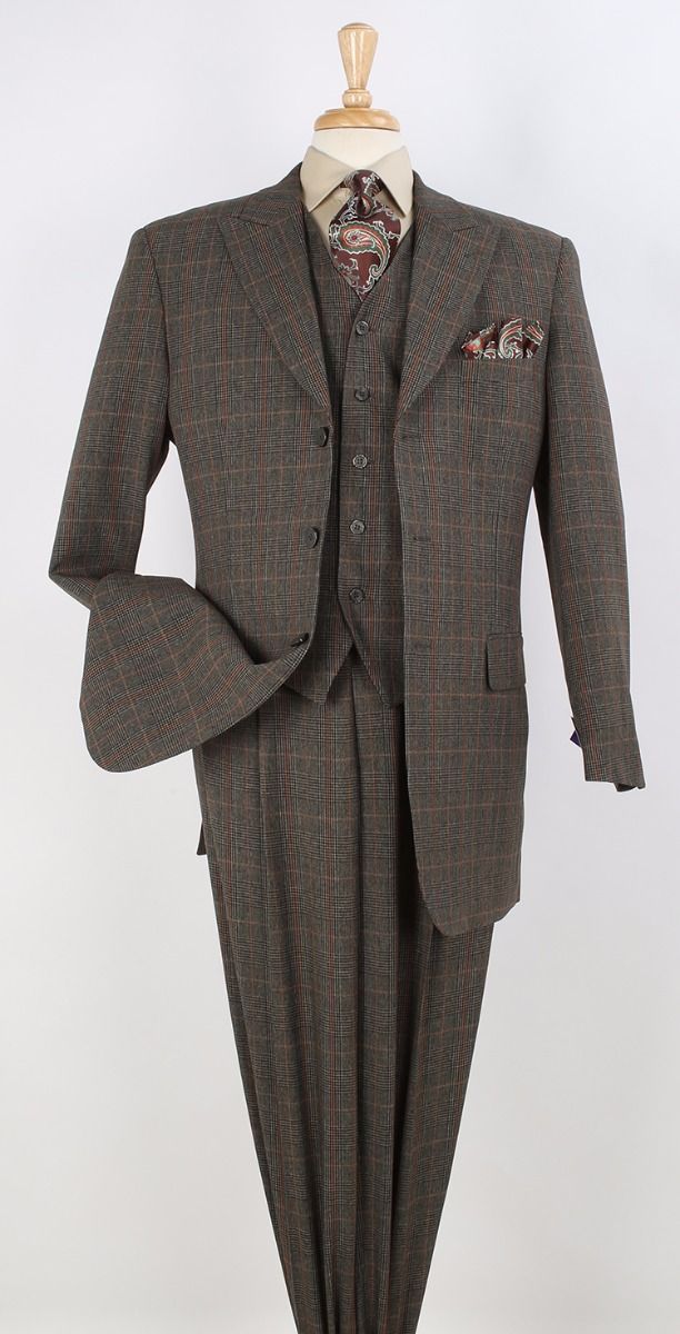 Tony Blake Men's 3 Piece Fashion Outlet Suit - Year Round Plaid