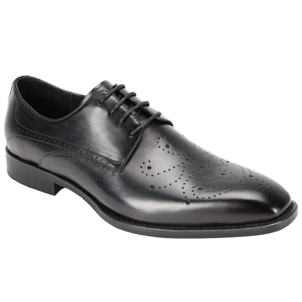 Giovanni Men's Leather Dress Shoe - Perforated Pattern