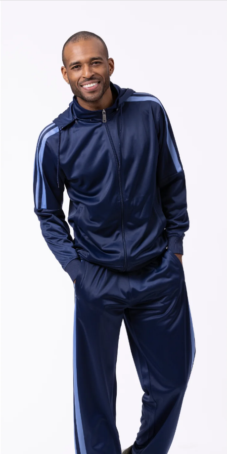 Montique Men's 2 Piece Sport Track Suit - Detachable Hood