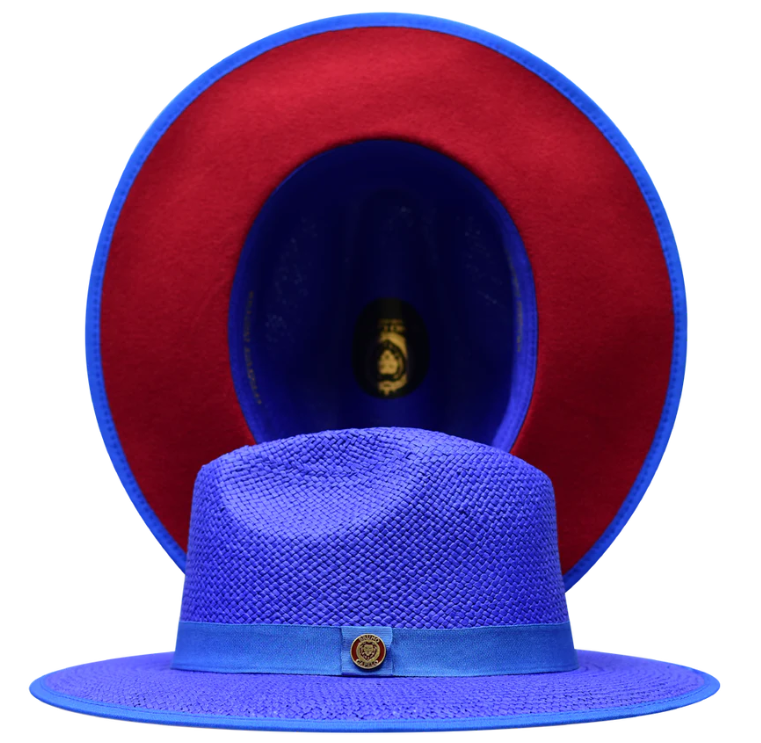 Bruno Capelo Men's Fedora Style Straw Hat - Red Bottom