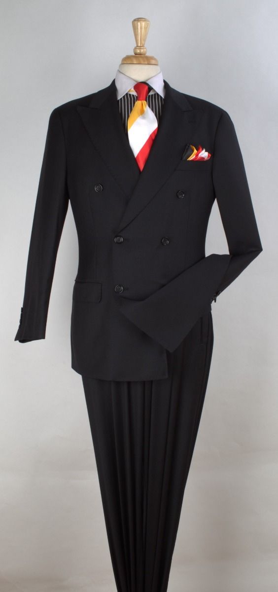 Apollo King Men's 3pc 100% Worsted Wool Outlet Suit - Double Breasted
