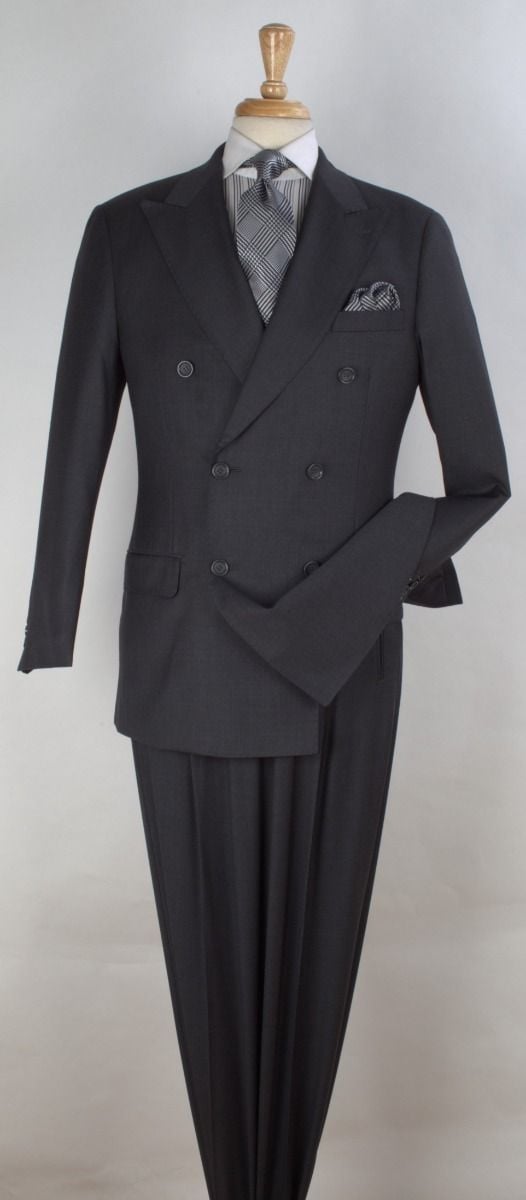 Apollo King Men's 3pc 100% Worsted Wool Suit - Double Breasted