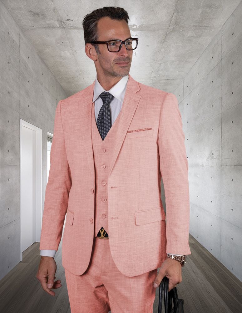 Statement Men's Outlet 3 Piece 100% Wool Executive Suit - Slim Fit