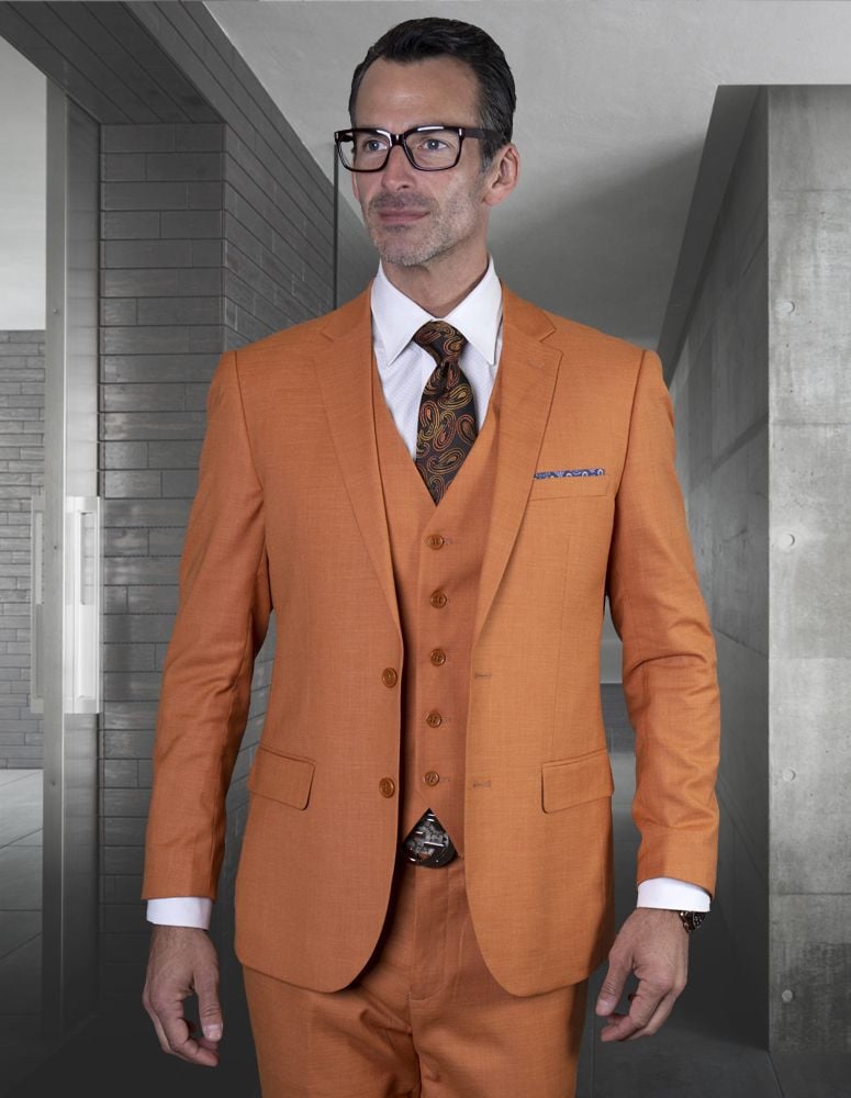 Statement Men's 3 Piece 100% Wool Executive Suit - Slim Fit