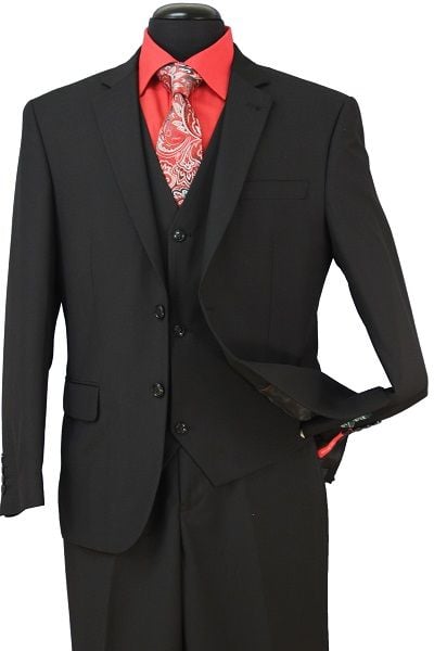 Loriano Men's 3 Piece Slim Fit Executive Outlet Suit - 2 Button