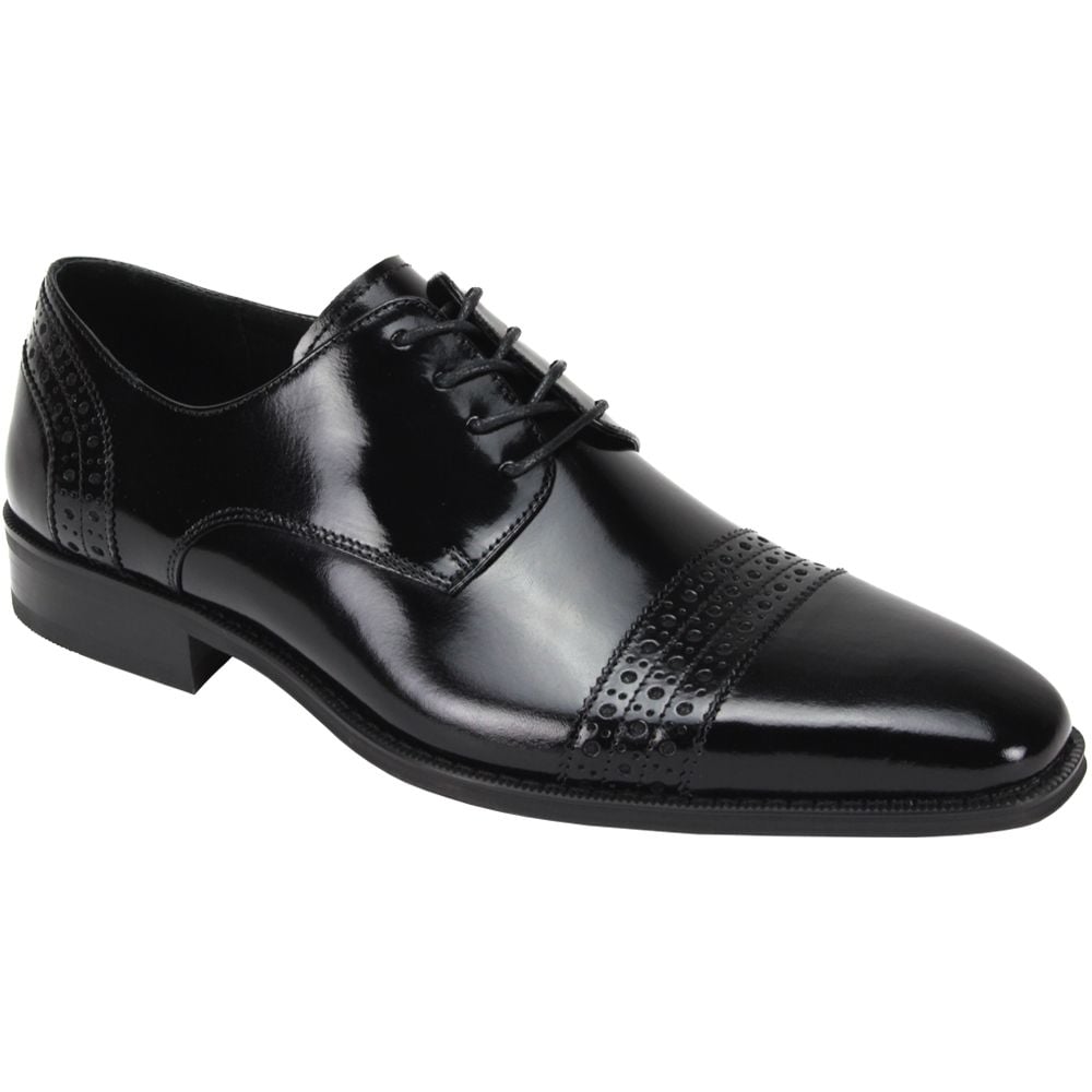 Giovanni Men's Leather Dress Shoe - Triple Perforated Stripe