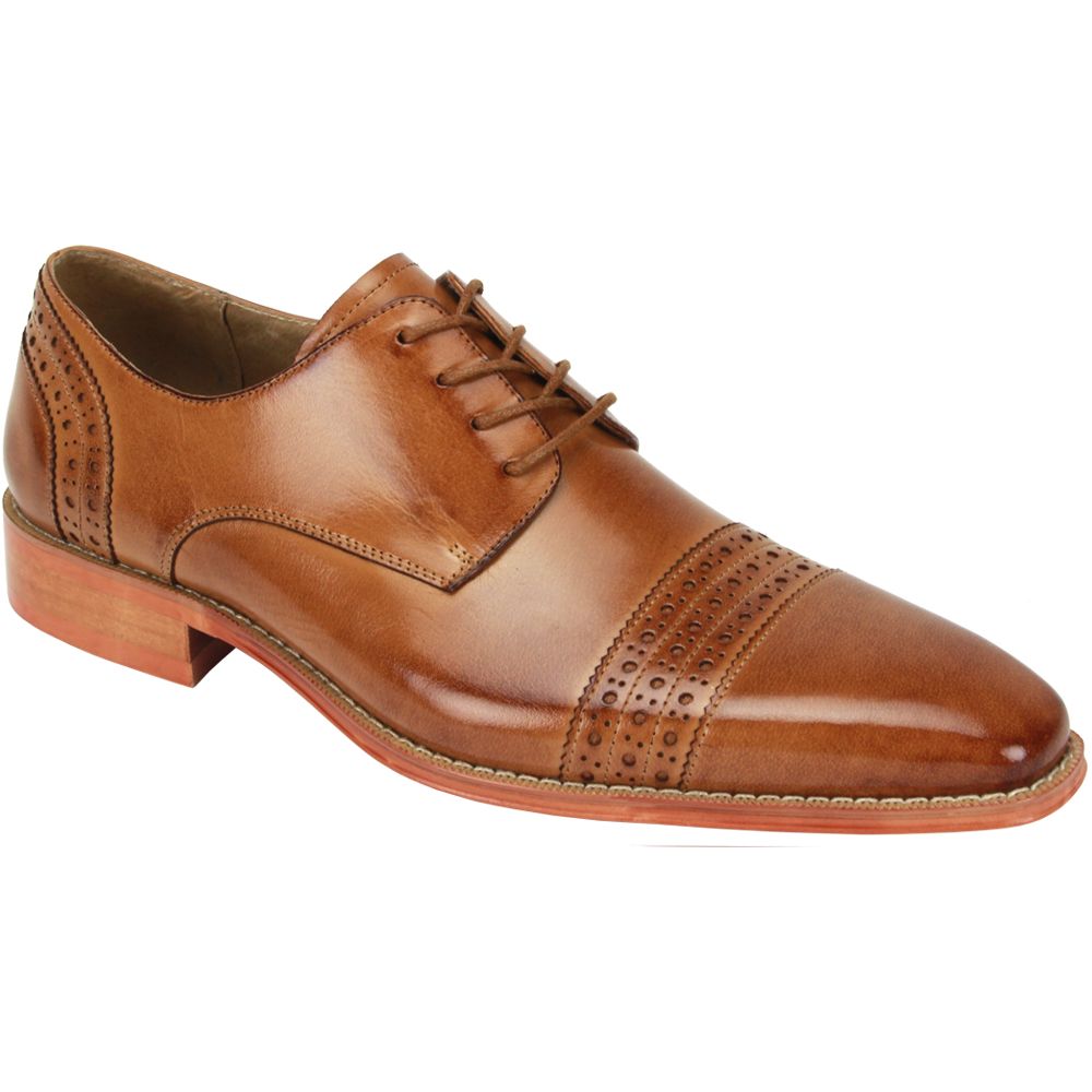 Giovanni Men s Leather Dress Shoe Triple Perforated Stripe