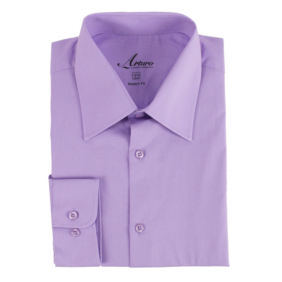 ARTURO Modern Fit Long Sleeve Brown Dress Shirt main image 0