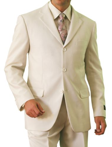 Men's Suit 2 Piece Classic Fit Suits 2 Buttons Notch Lapel Solid Single Breasted Jacket Blazer and Pants Set