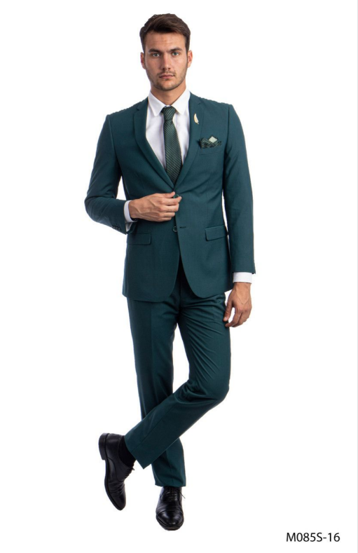 Tazio Men's 2 Piece Outlet Slim Fit Suit - 2 Button Jacket