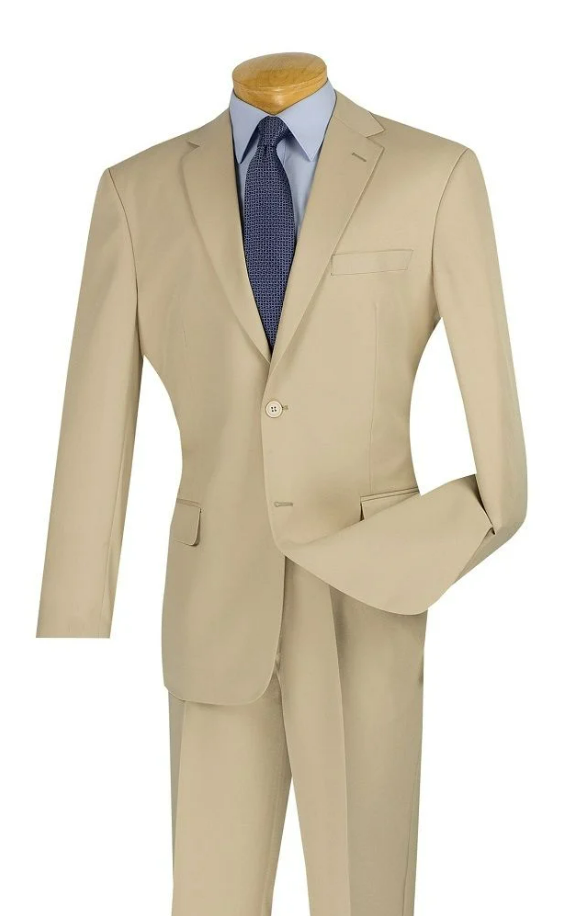 Tazio Men's 2 Piece Solid Discount Suit - 3 Button Jacket