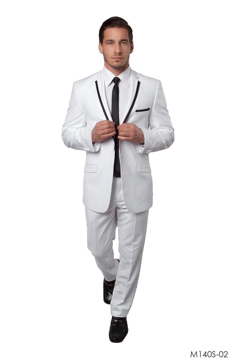 Tazio Men's 2pc Slim Fit Executive Suit - Slim Notch Lapel