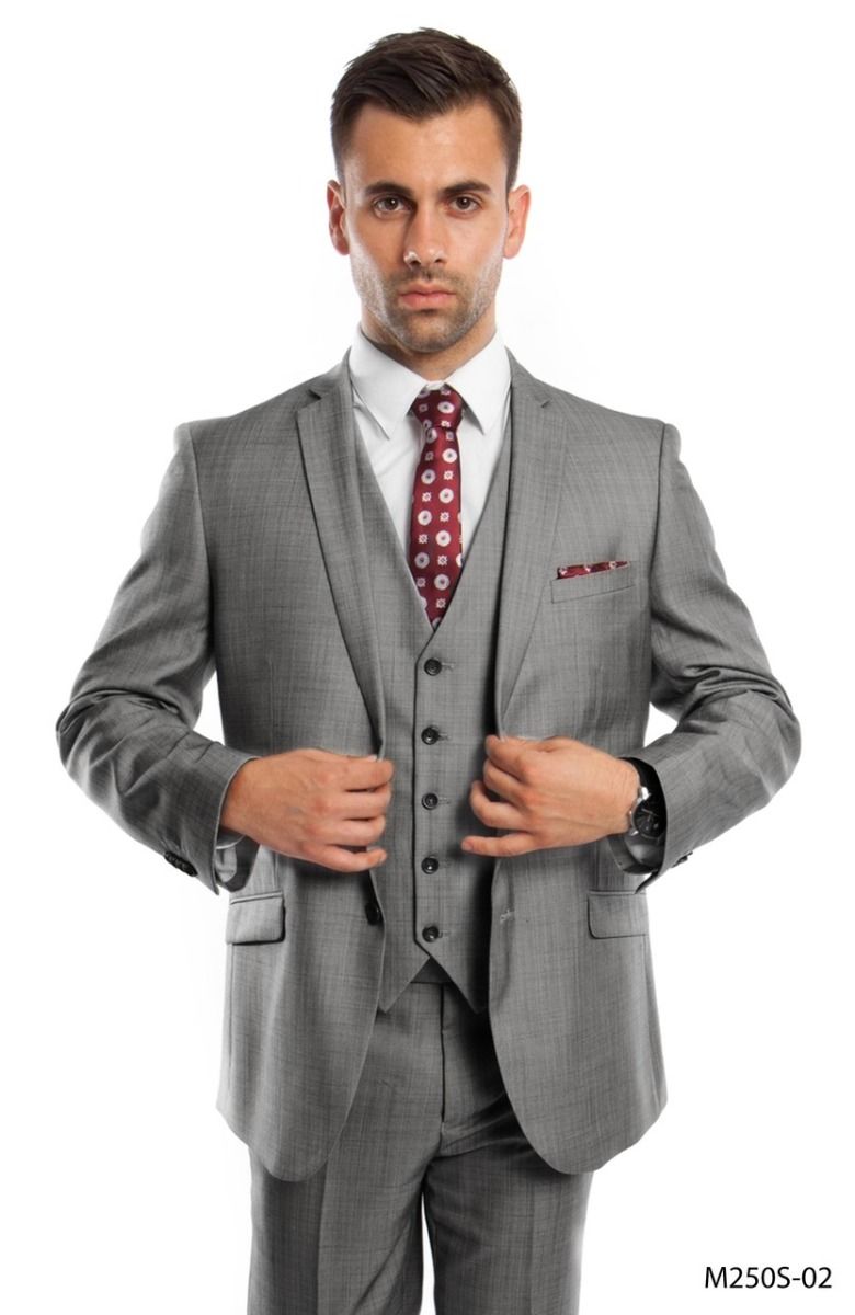 Rogers & Morris Suits for Men Slim fit 3 Piece Solid Essential One