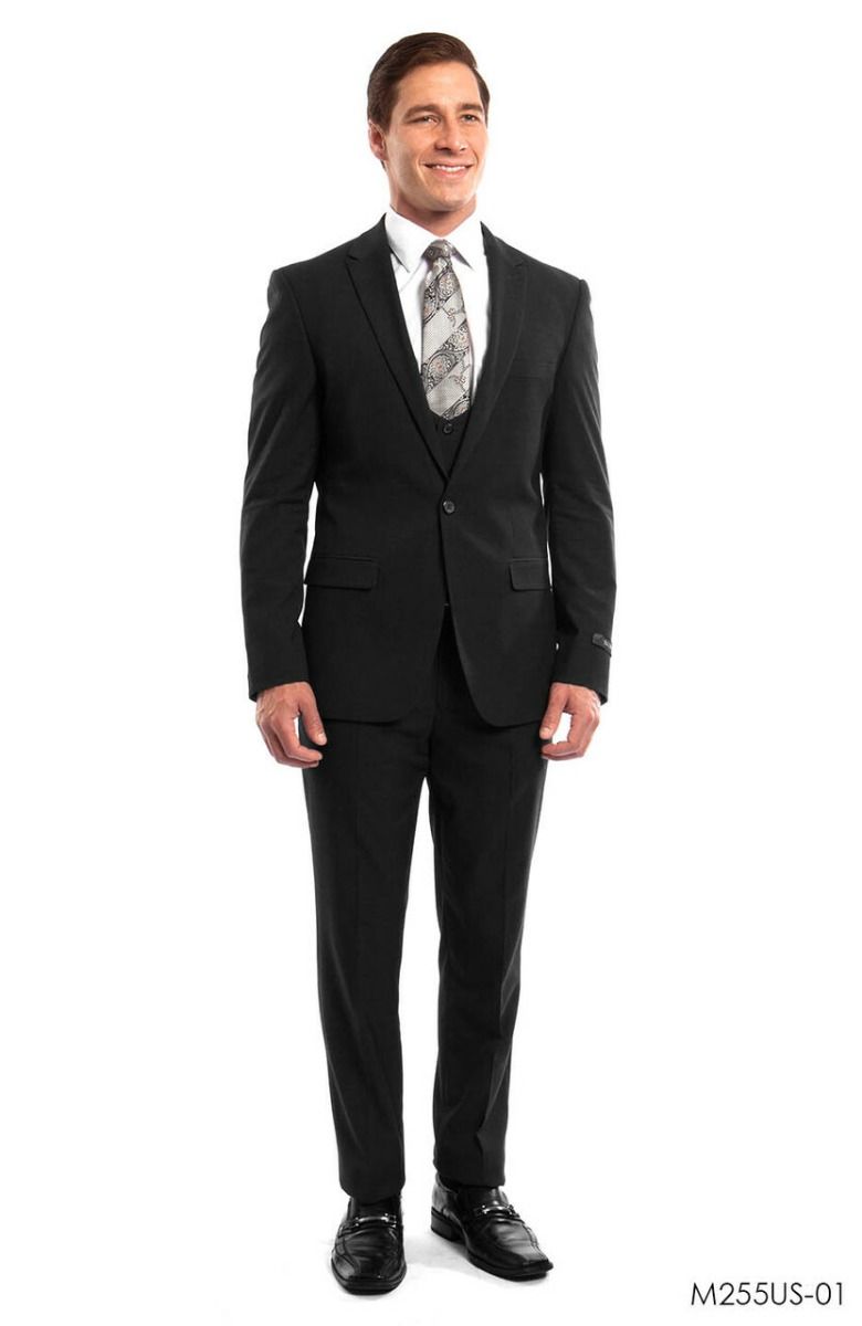 Tazio Men's Outlet 3 Piece Ultra Slim Fit Executive Suit - Classy Business