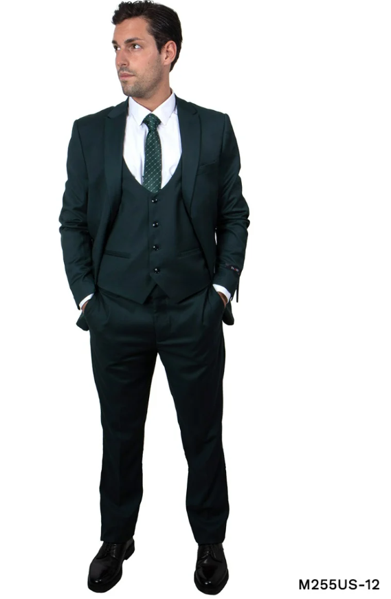 Tazio Men's 3 Piece Ultra Slim Fit Executive Suit - Fashion Business