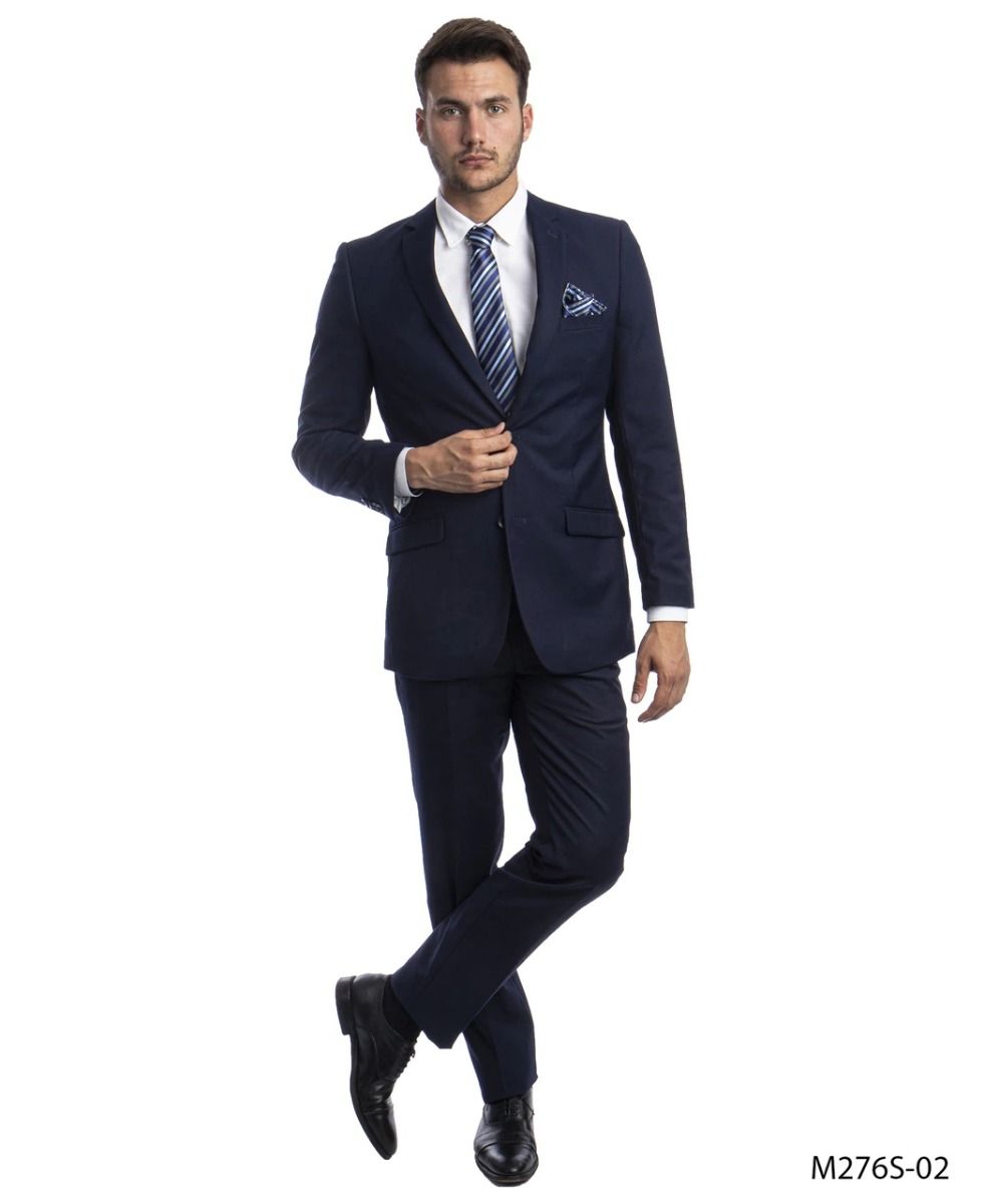 Tazio Men's 2 Piece Discount Slim Fit Suit - Solid Colors