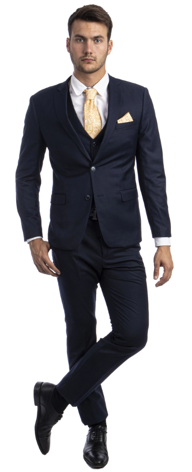 CCO Men's Outlet 3 Piece Skinny Fit Suit - Notch Lapel