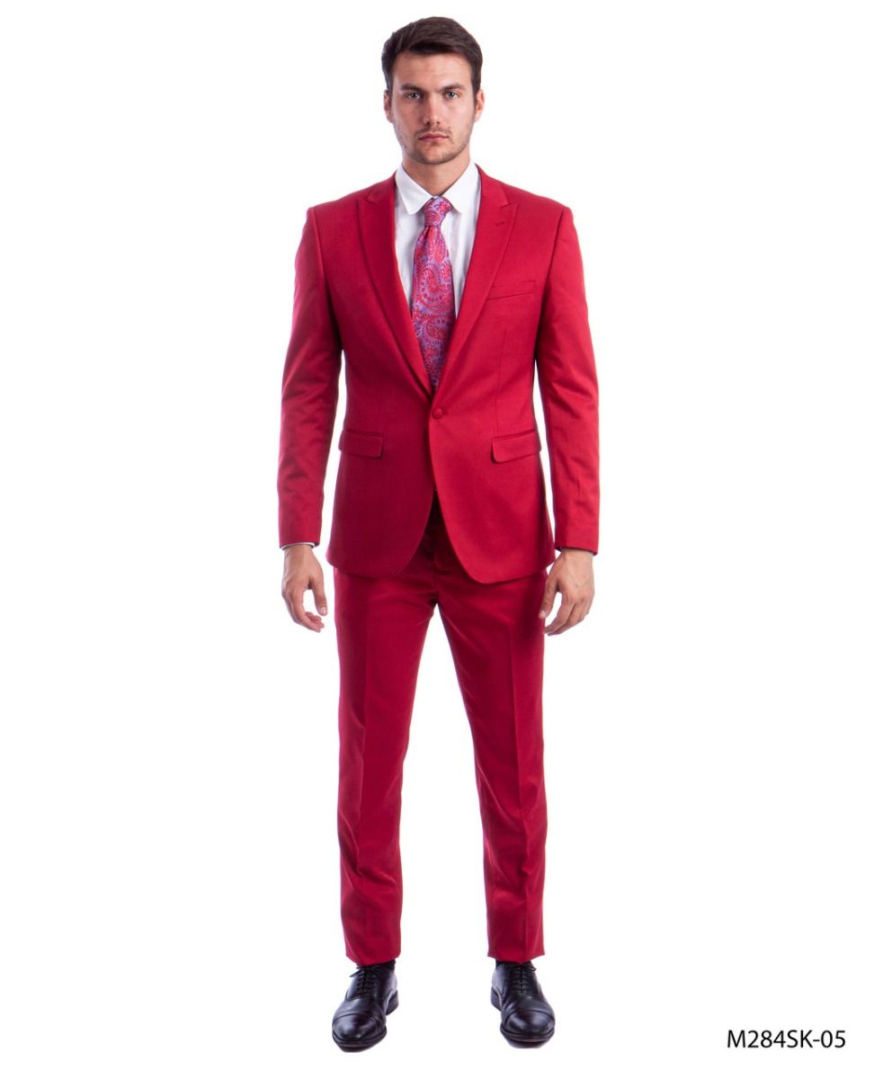 Tazio Men's Outlet 2 Piece Skinny Fit Suit - Bold Colors