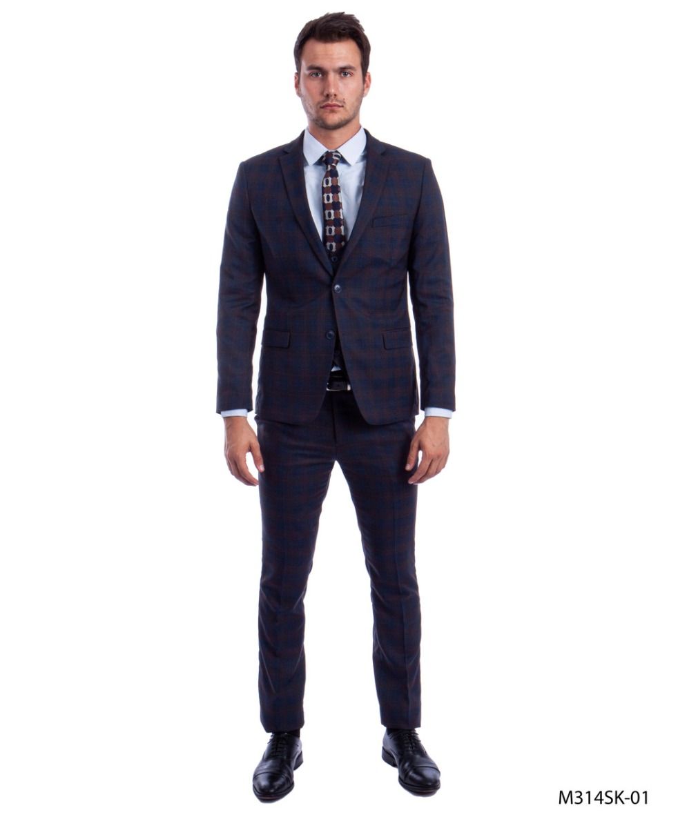 Sean Alexander Men's Outlet 3 Piece Executive Suit - Windowpane Plaid