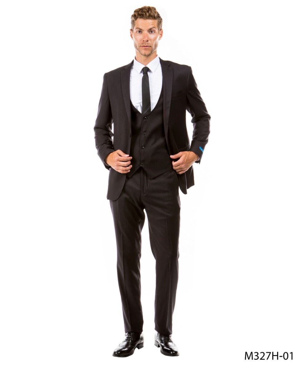 Sean Alexander Men's Outlet 3 Piece Executive Suit - Pinstripe Pattern