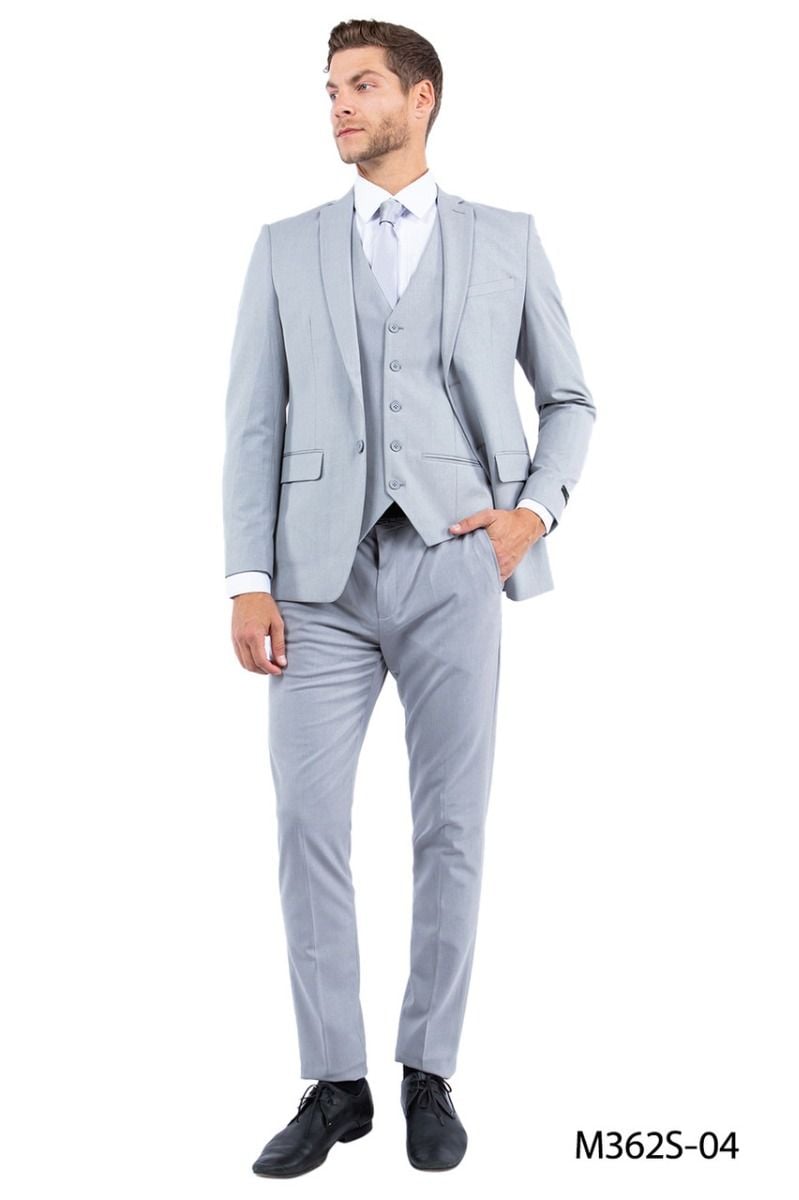 Zegarie Men's Outlet 3 Piece Slim Fit Suit - Solid Colors
