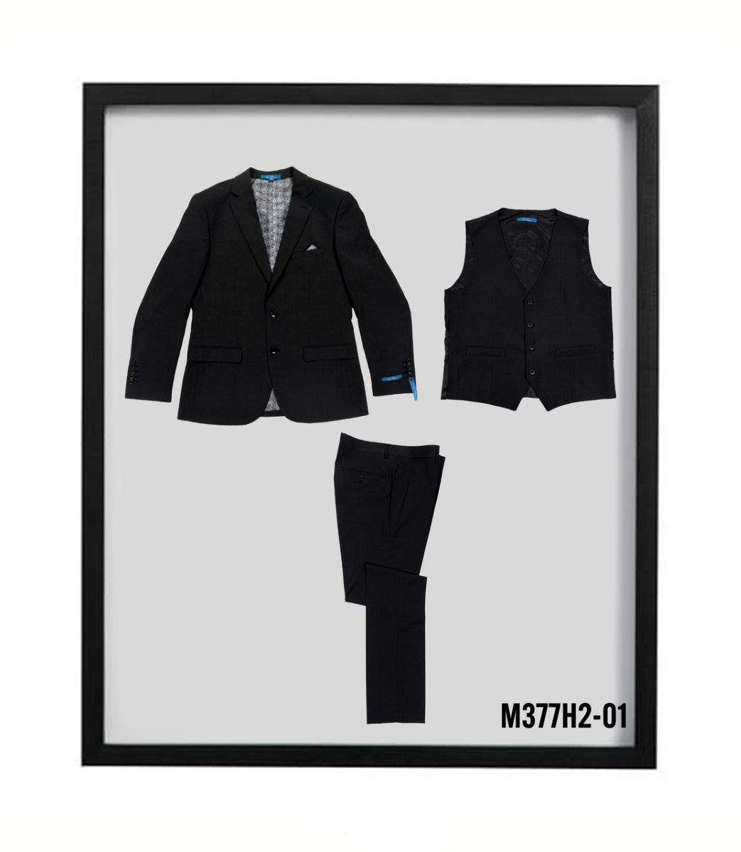 Sean Alexander Men's 3 Piece Hybrid Fit Suit Solid Colors