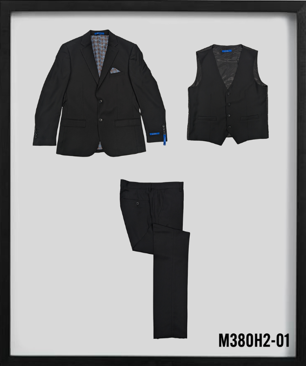 Sean Alexander Men's 3 Piece Hybrid Fit Suit - Sleek Solid