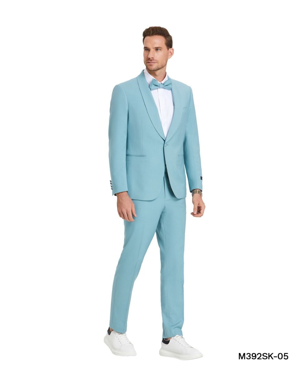 Tazio Men's 2 Piece Skinny Fit Suit - Smooth Color